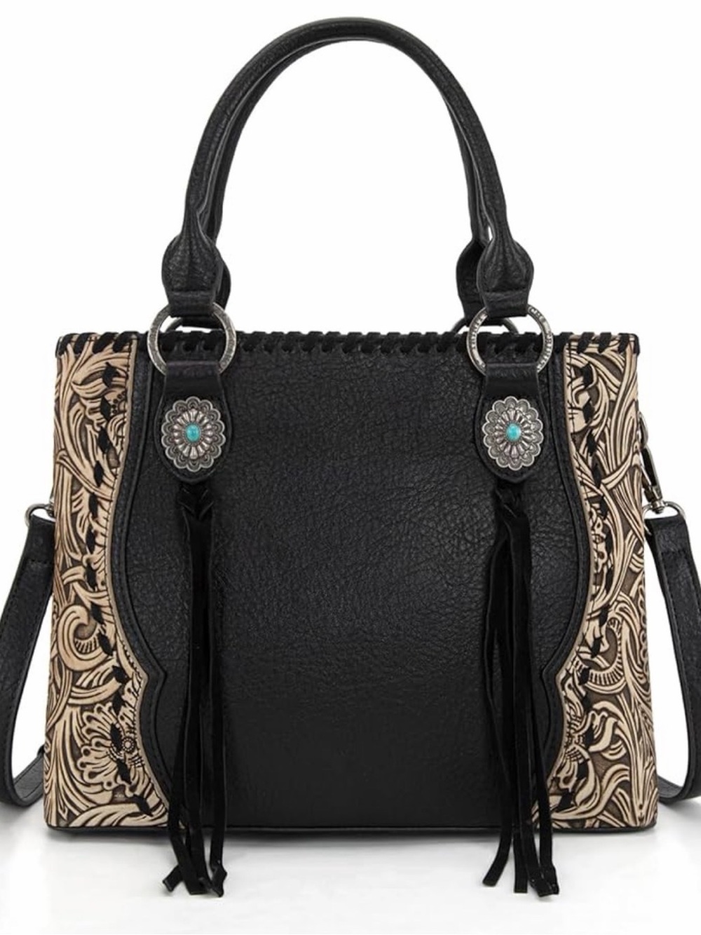 Tote Bag for Women Western Purse Floral Tooled Concho Collection